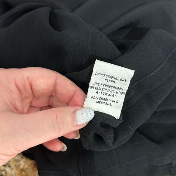 Yoana Baraschi Black Long Sleeve Rhinestone Beaded Sheath Dress Size 12 - Picture 9 of 13